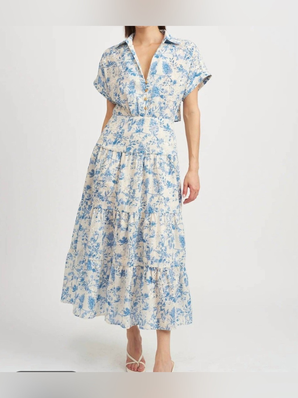Anthropologie En Saison Midi Blue Dress size 1X